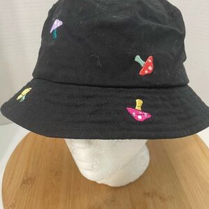 ALab Mushroom Embroidered All Over Bucket Hat Black O/S